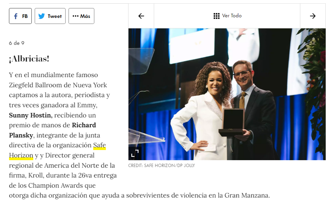 People EN ESPAÑOL Sunny Hostin Champion Celebration 2022